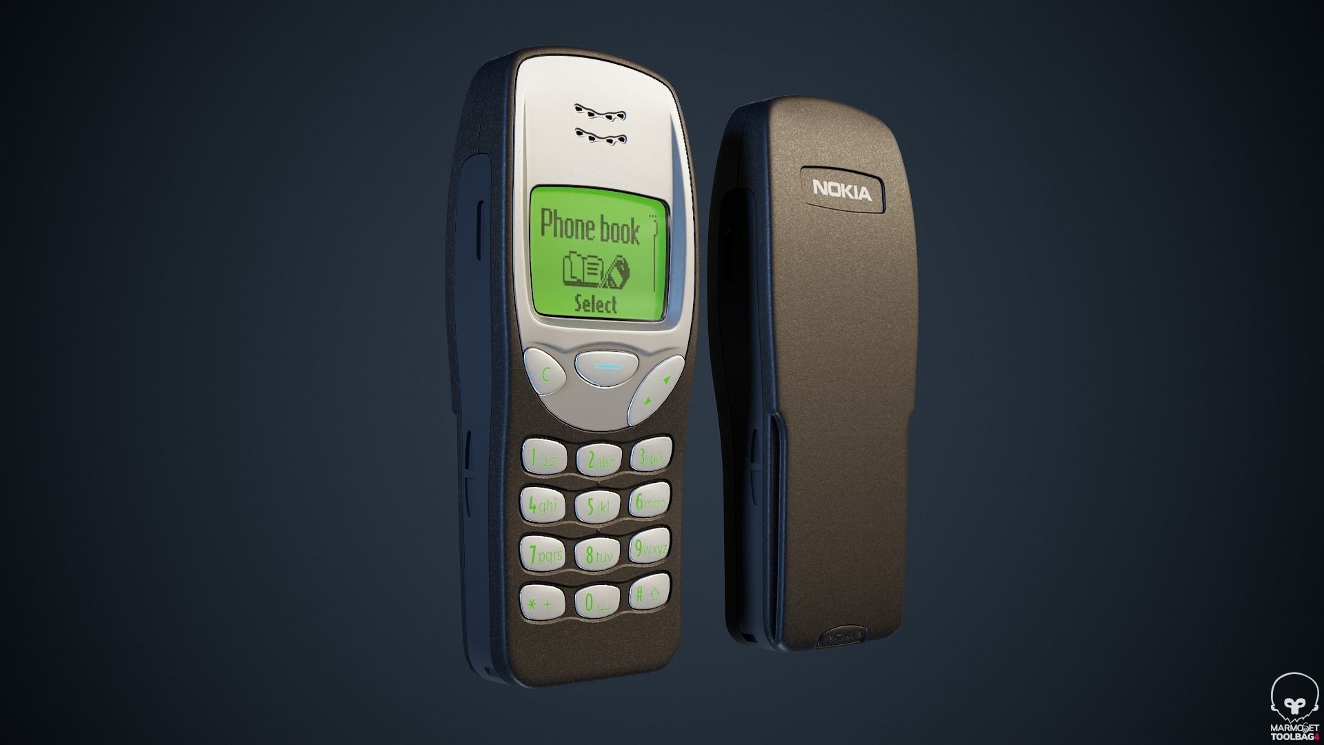 Nokia 3210 PBR Low-poly 3D model_17