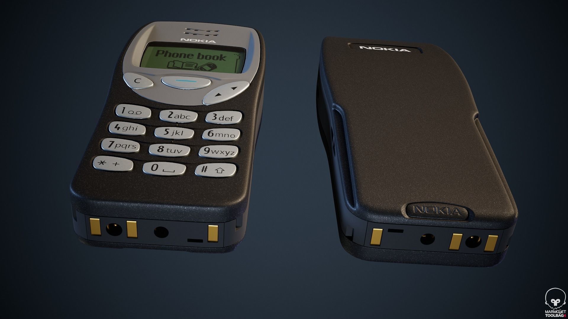 Nokia 3210 PBR Low-poly 3D model_16