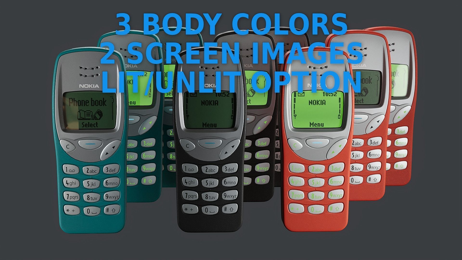 Nokia 3210 PBR Low-poly 3D model_12