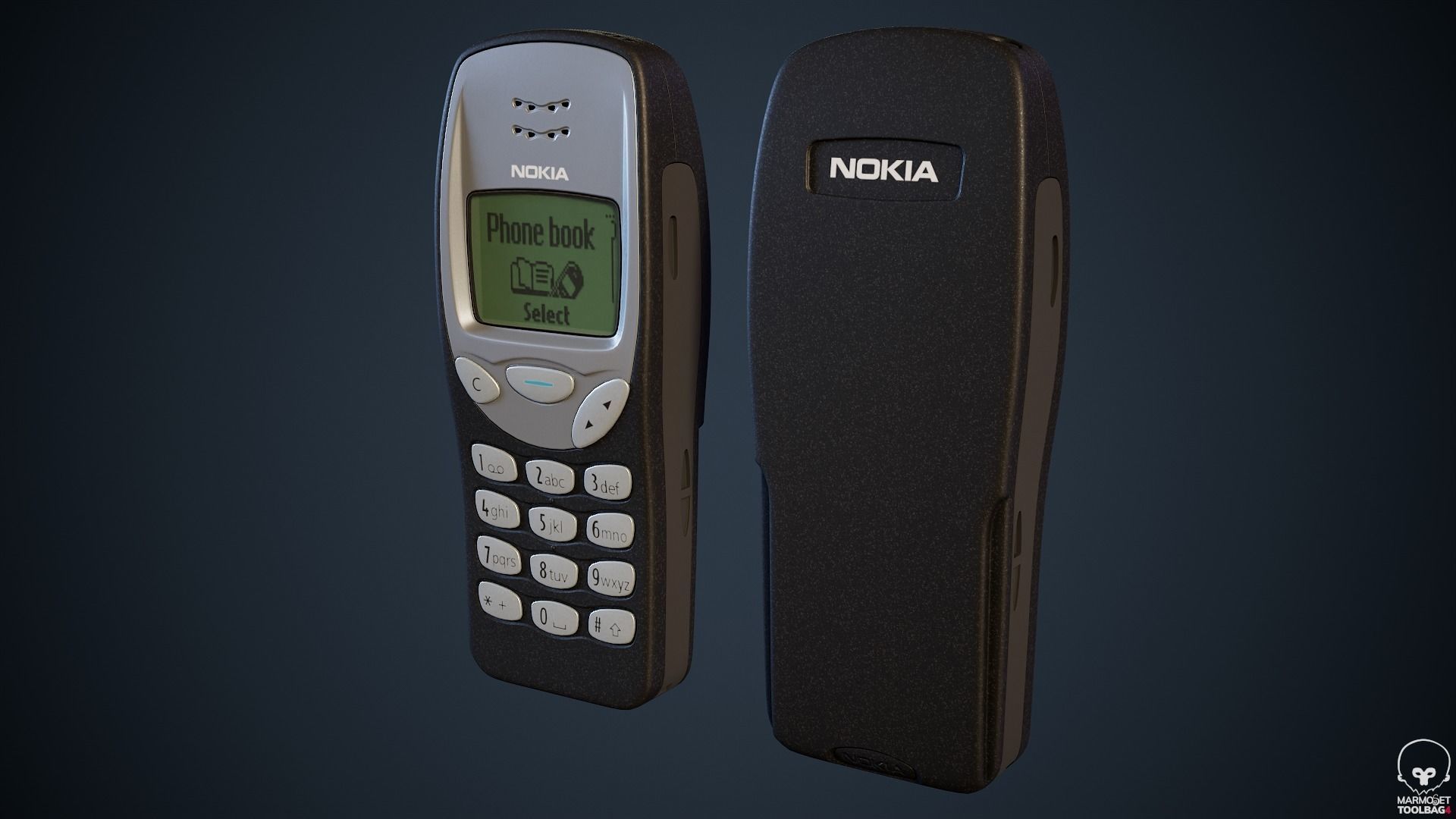 Nokia 3210 PBR Low-poly 3D model_13