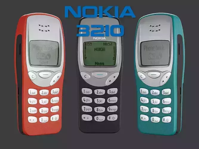 Nokia 3210 PBR Low-poly 3D model