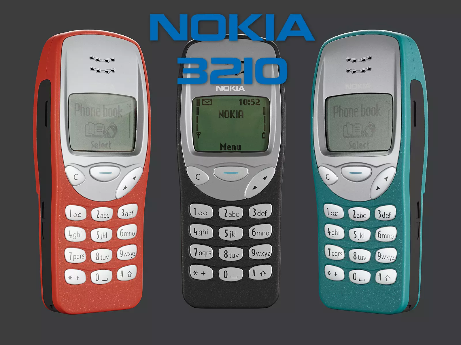 Nokia 3210 PBR Low-poly 3D model_0