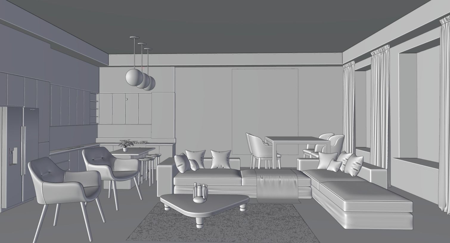 modern interior with a pleasant style 3D model_12