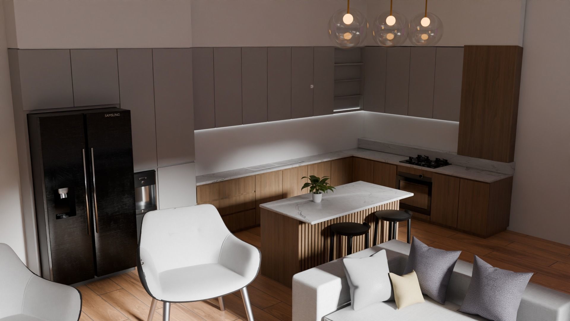 modern interior with a pleasant style 3D model_1