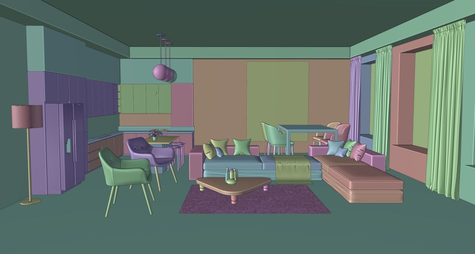 modern interior with a pleasant style 3D model_10