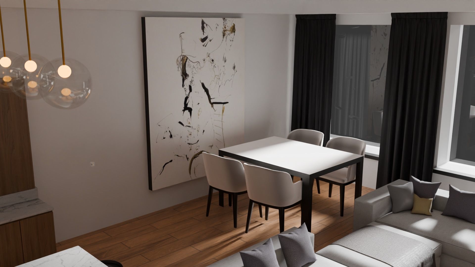 modern interior with a pleasant style 3D model_3