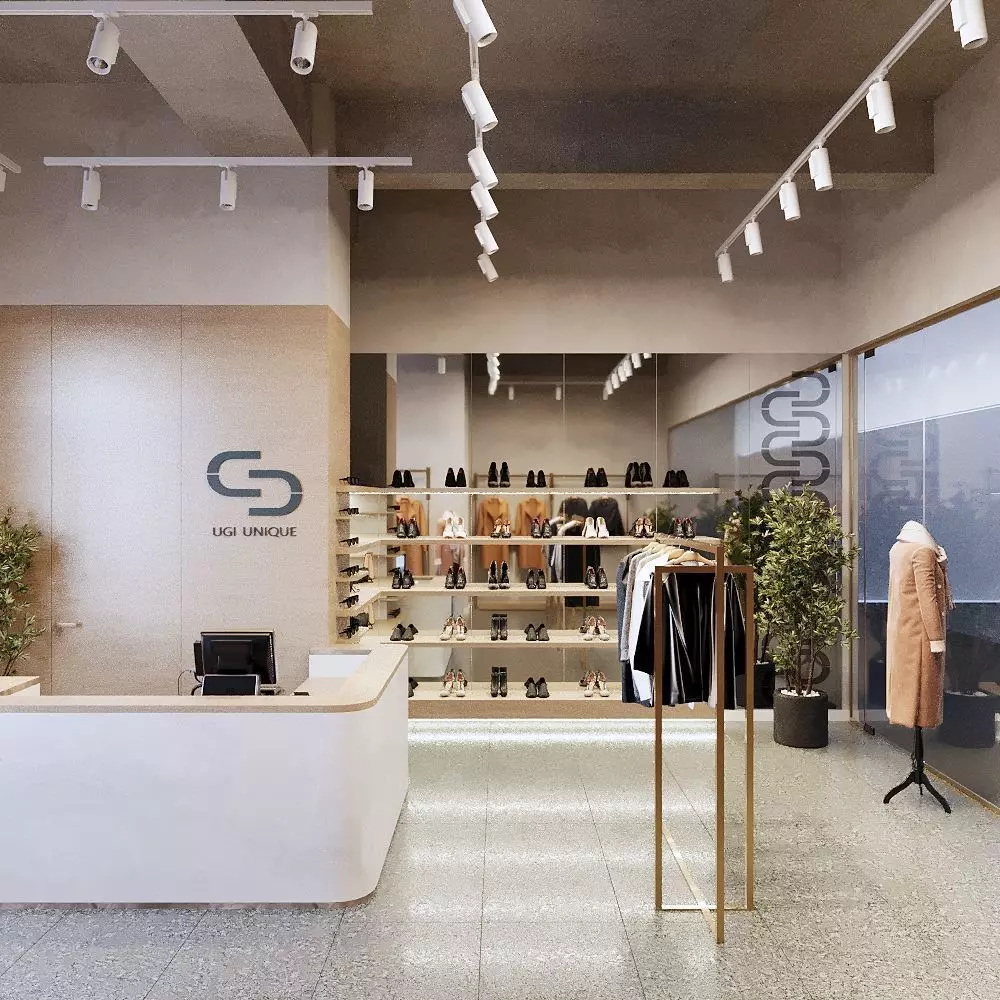 Luxury Clothes Store 3D Model Interior Scene 3D model_0