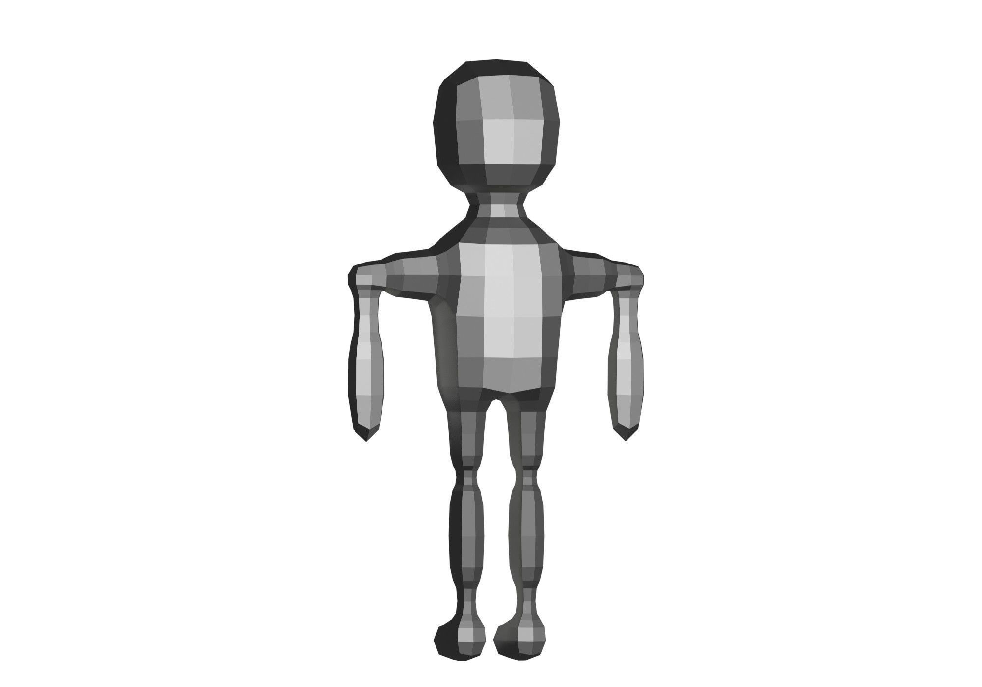 low poly robot  Low-poly 3D model_5