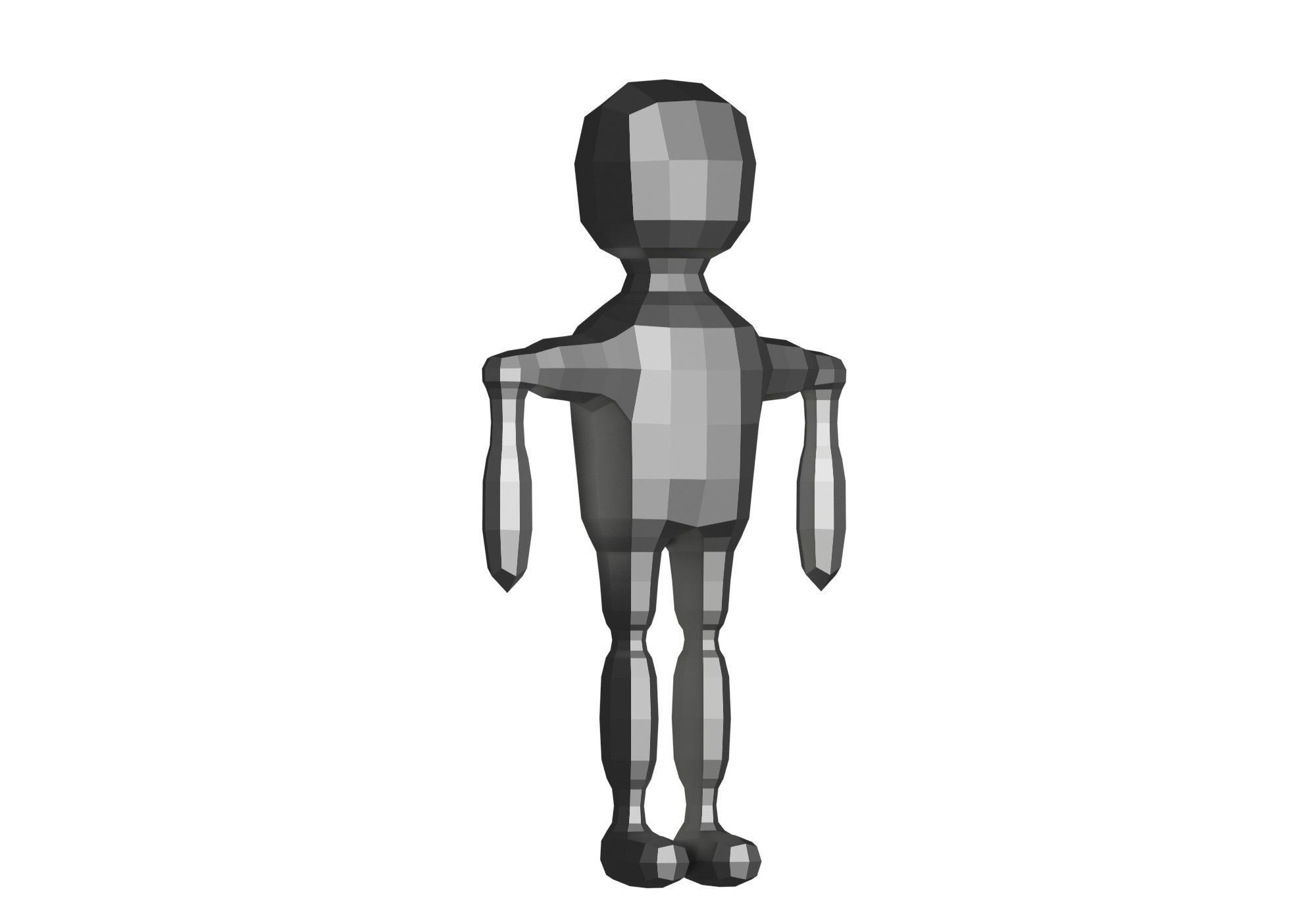 low poly robot  Low-poly 3D model_2