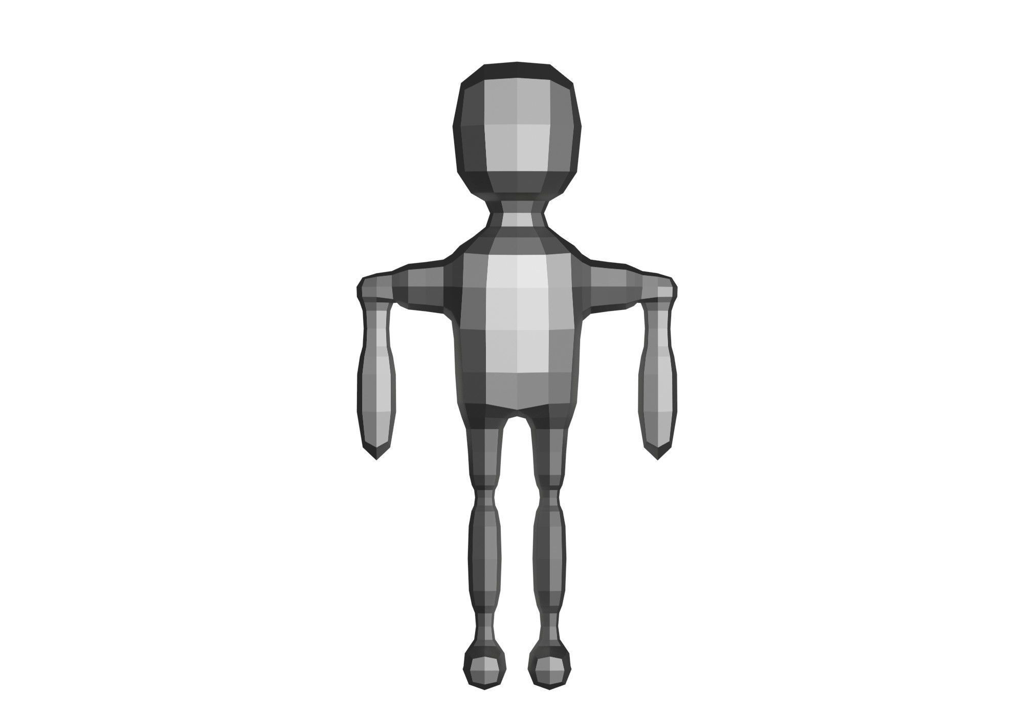 low poly robot  Low-poly 3D model_1