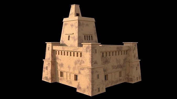Arabic Buildings parts Low-poly 3D model