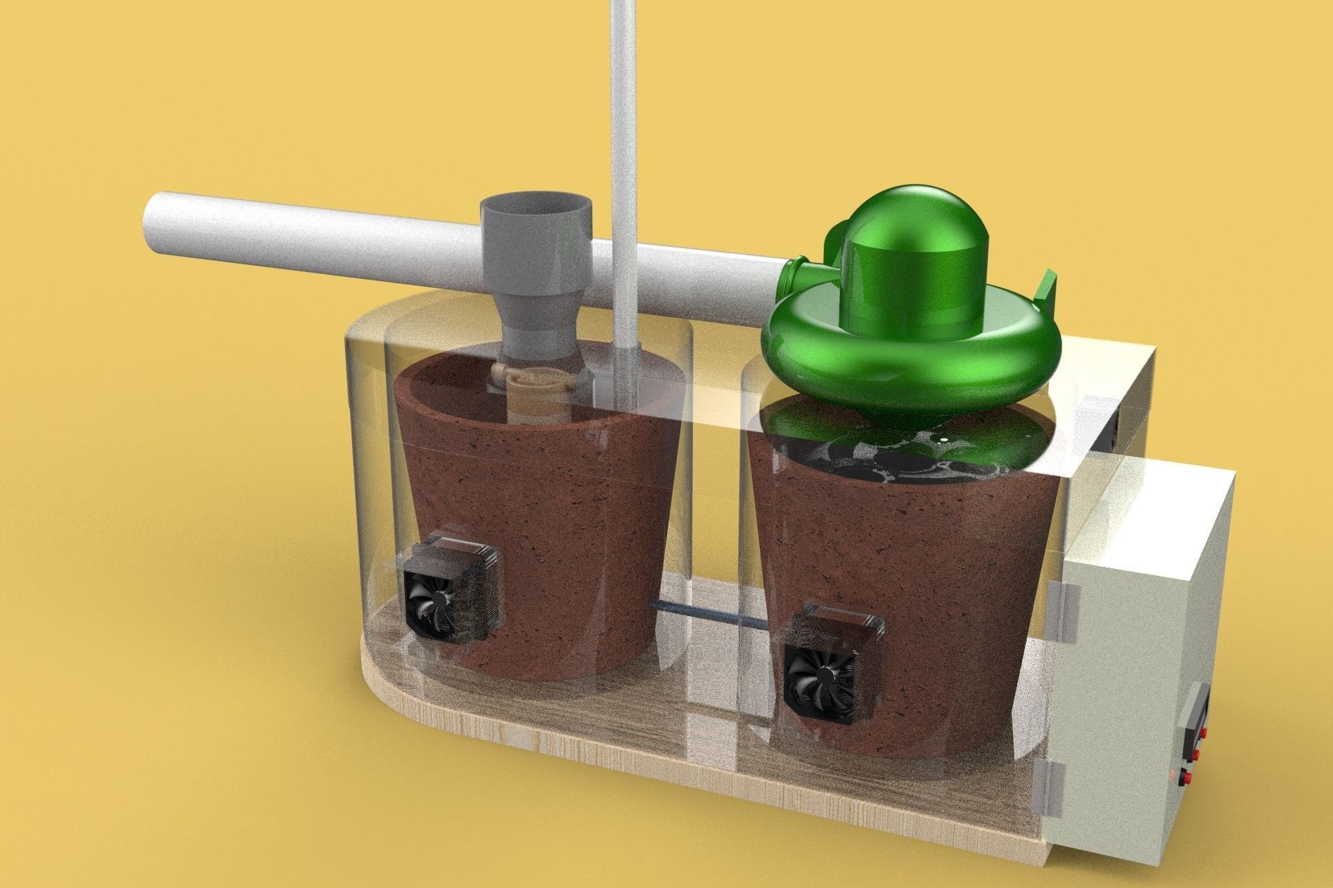 ULTRASONIC COOLING SYSTEM MIST HUMIDIFIER VAPORIZER FARM  3D model_1