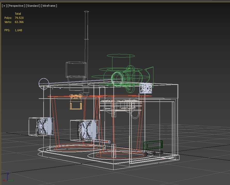 ULTRASONIC COOLING SYSTEM MIST HUMIDIFIER VAPORIZER FARM  3D model_11