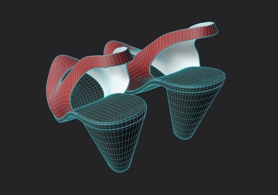 Women Shoes M05 Low-poly 3D model_6