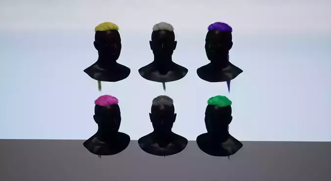 Real time viking hairstyle Low-poly 3D model