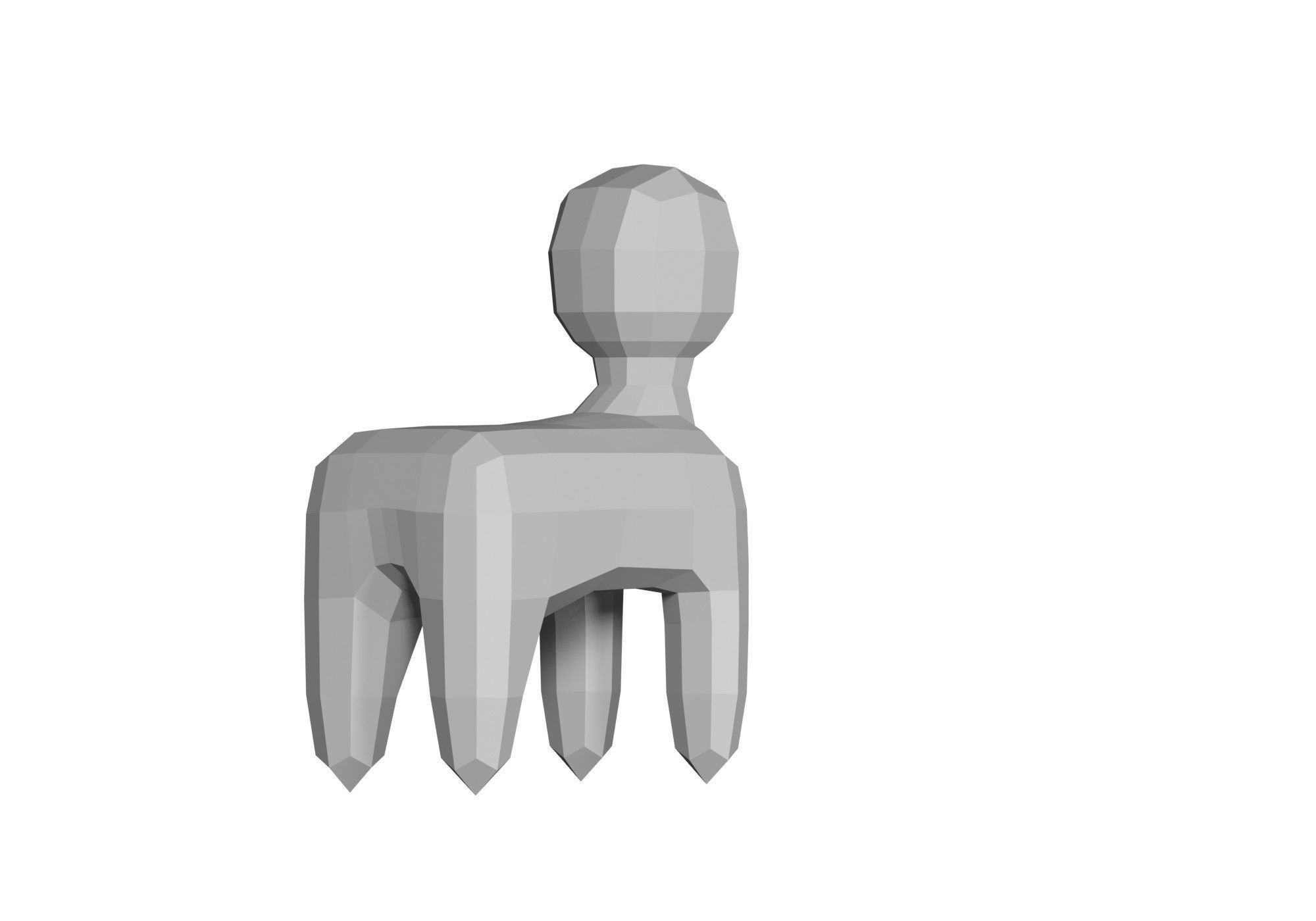 low poly animal Low-poly 3D model_4