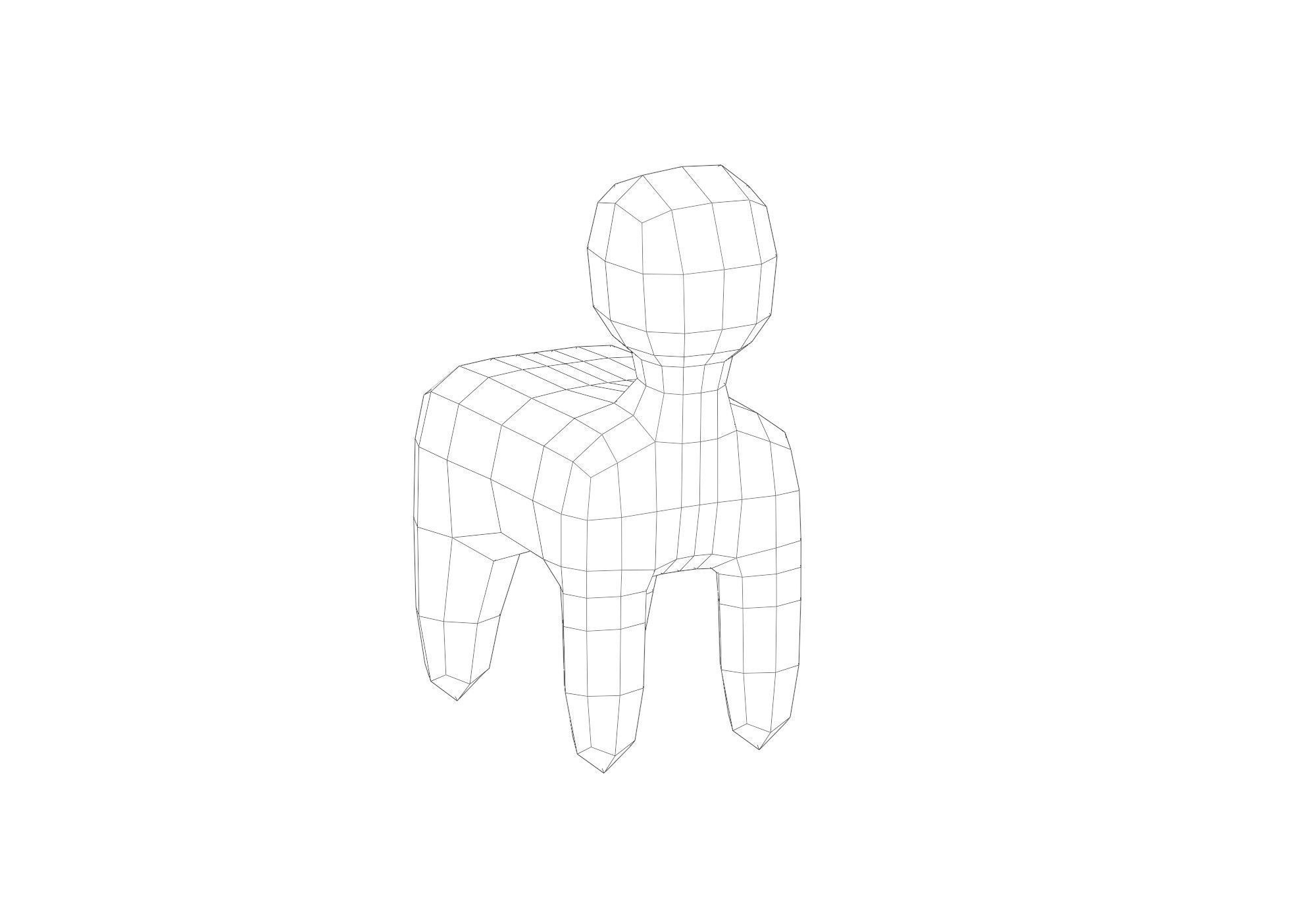 low poly animal Low-poly 3D model_6