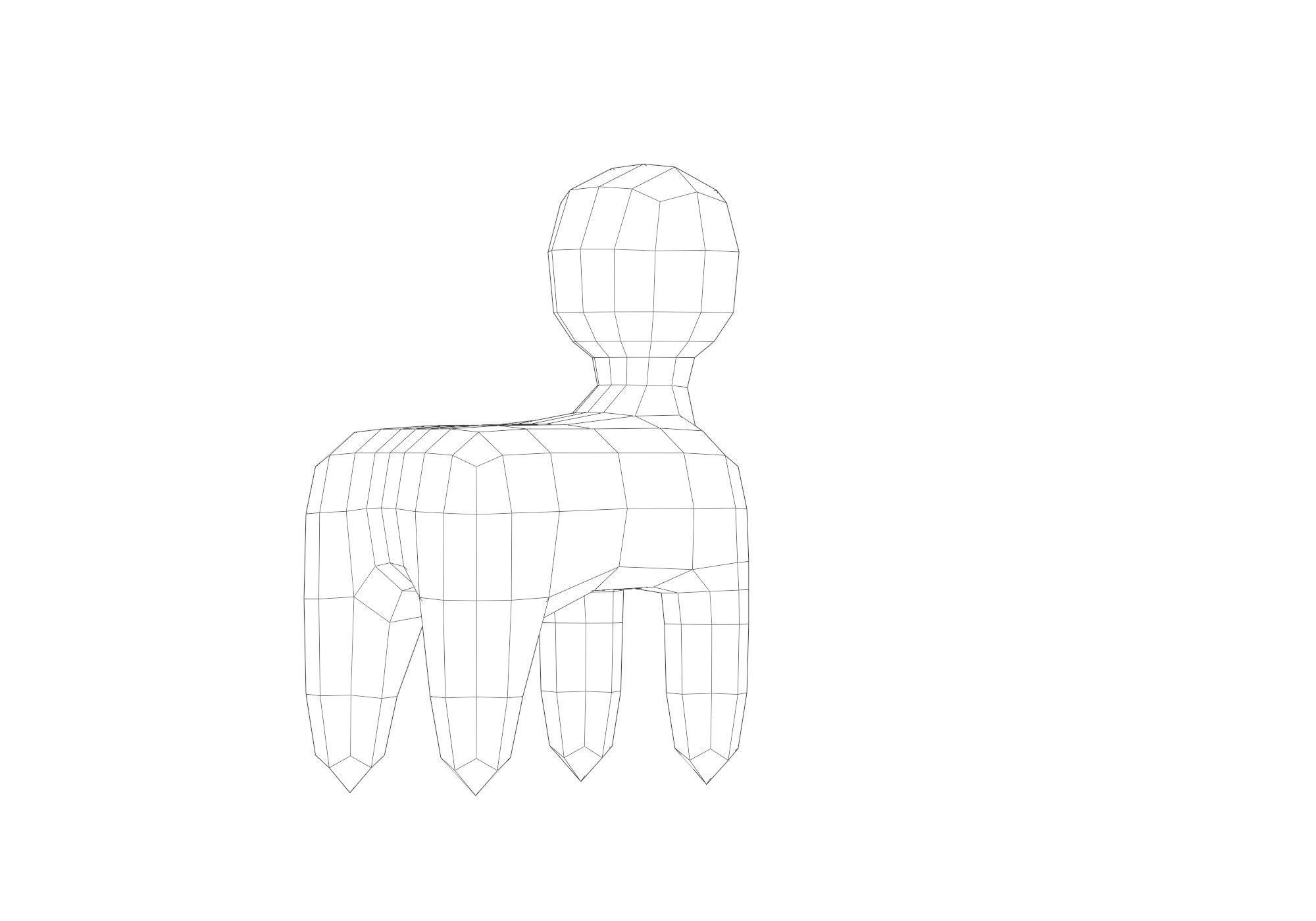 low poly animal Low-poly 3D model_10