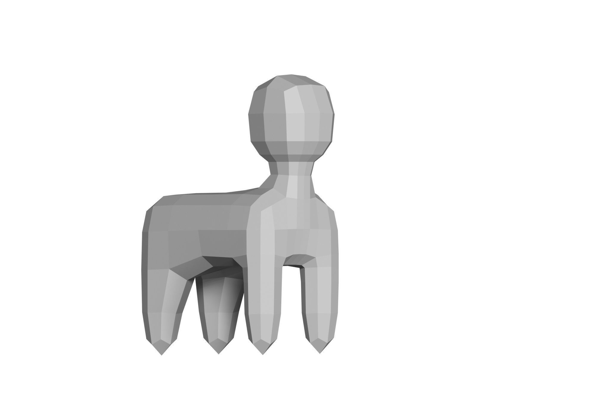 low poly animal Low-poly 3D model_2