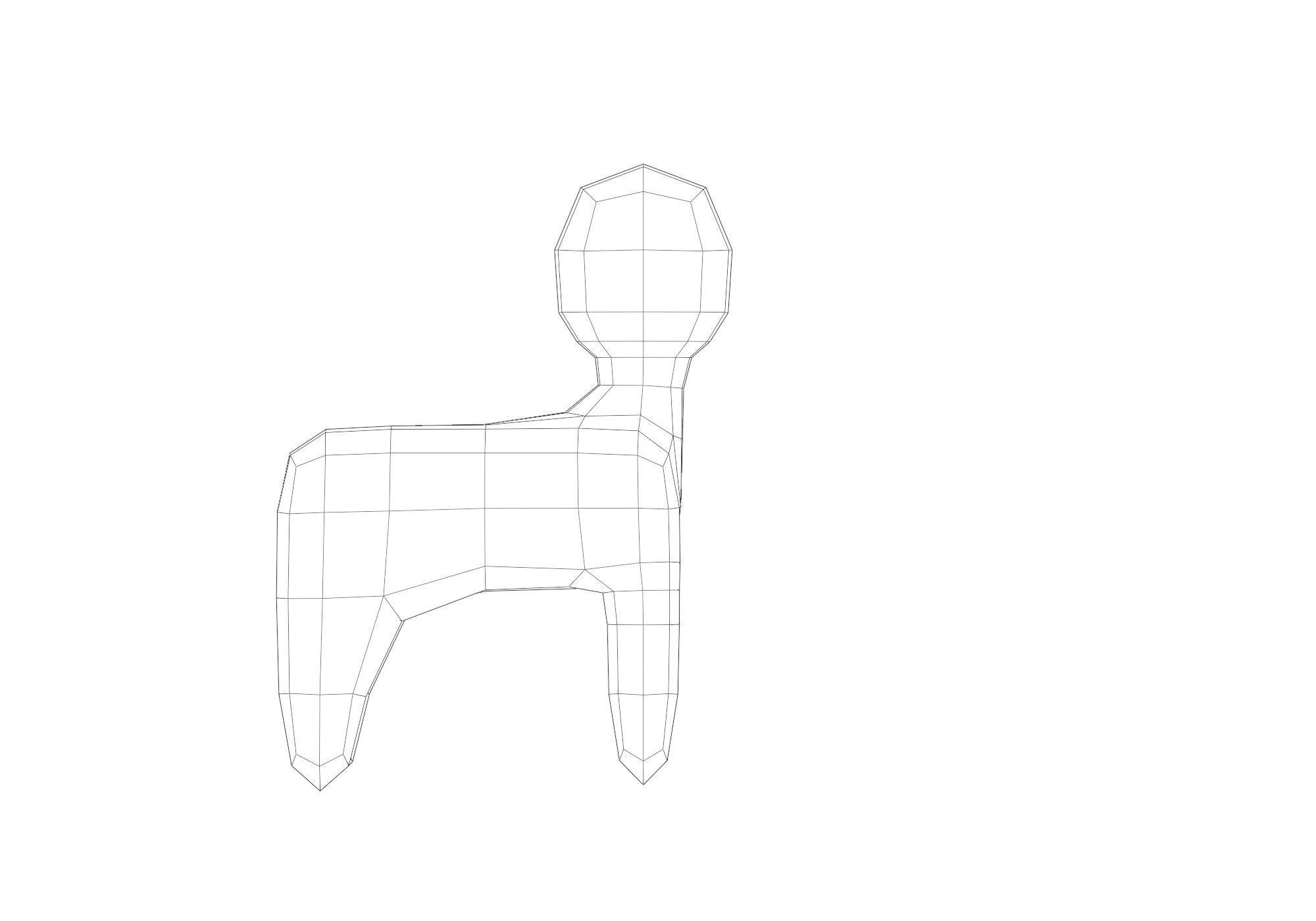 low poly animal Low-poly 3D model_9