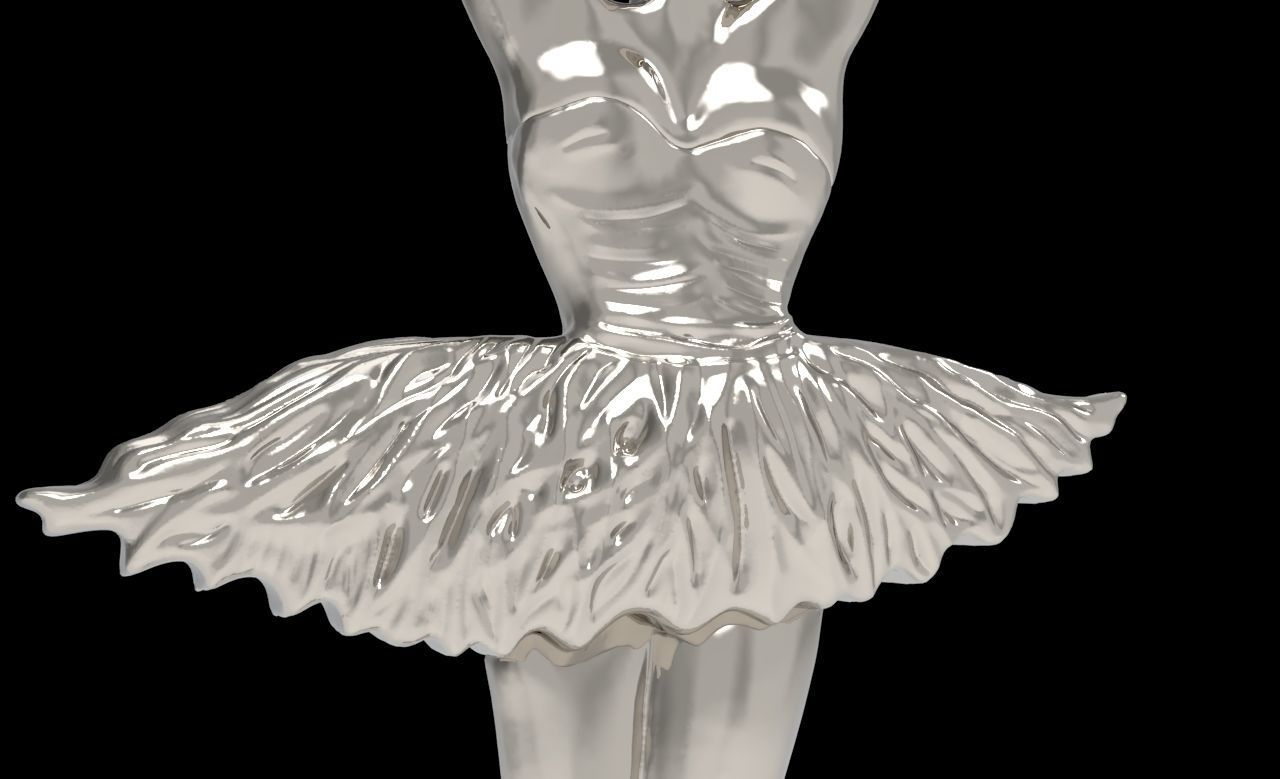 Ballerina Pendant 3D print model_3