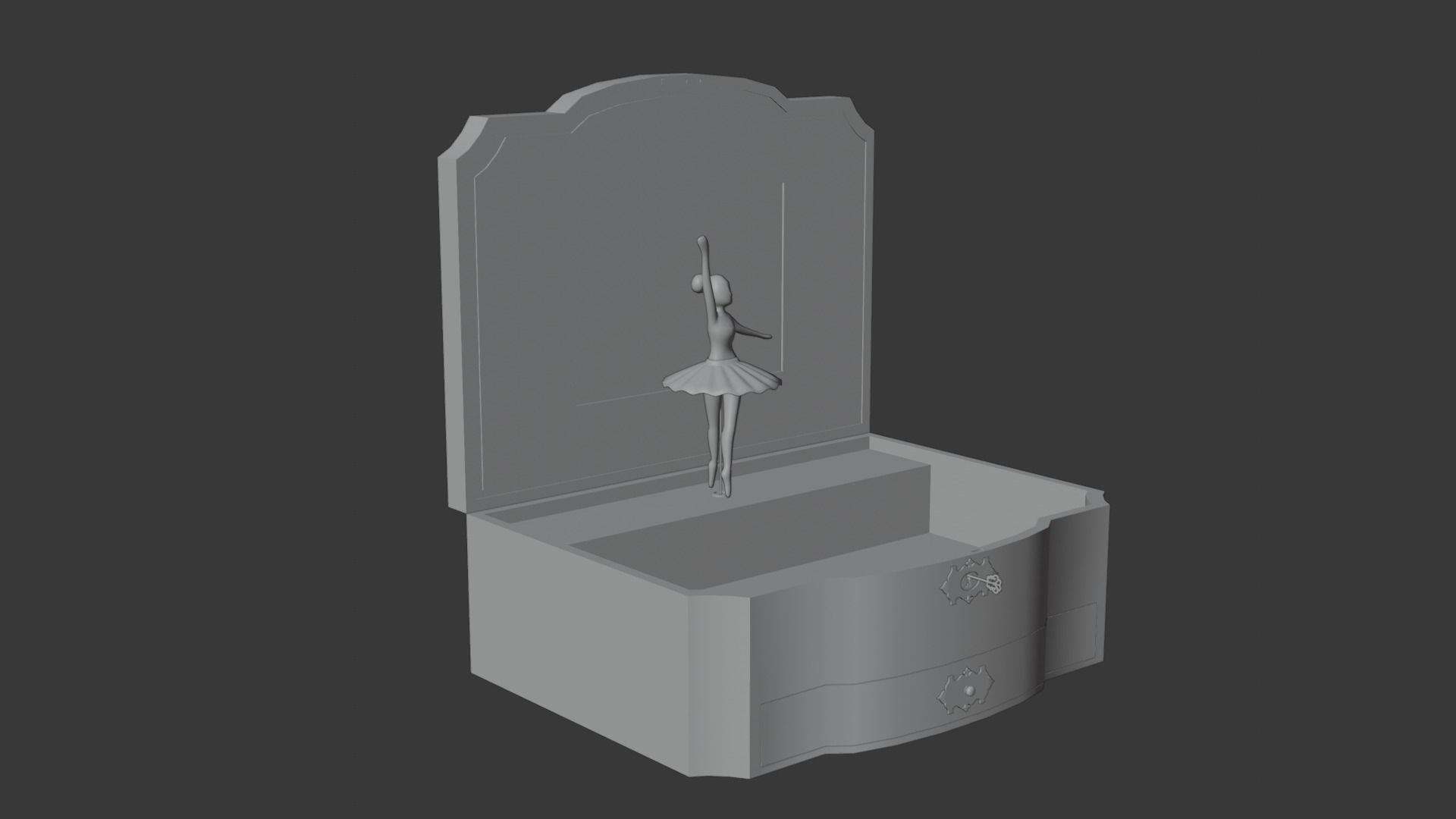Music box Low-poly 3D model_1