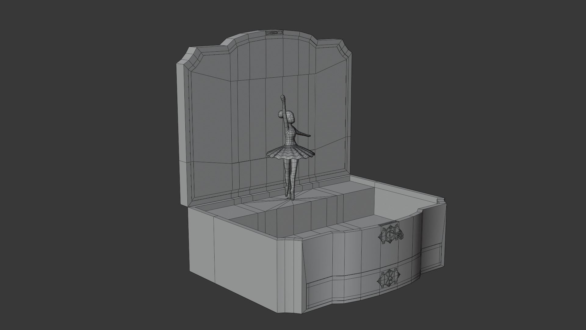 Music box Low-poly 3D model_2