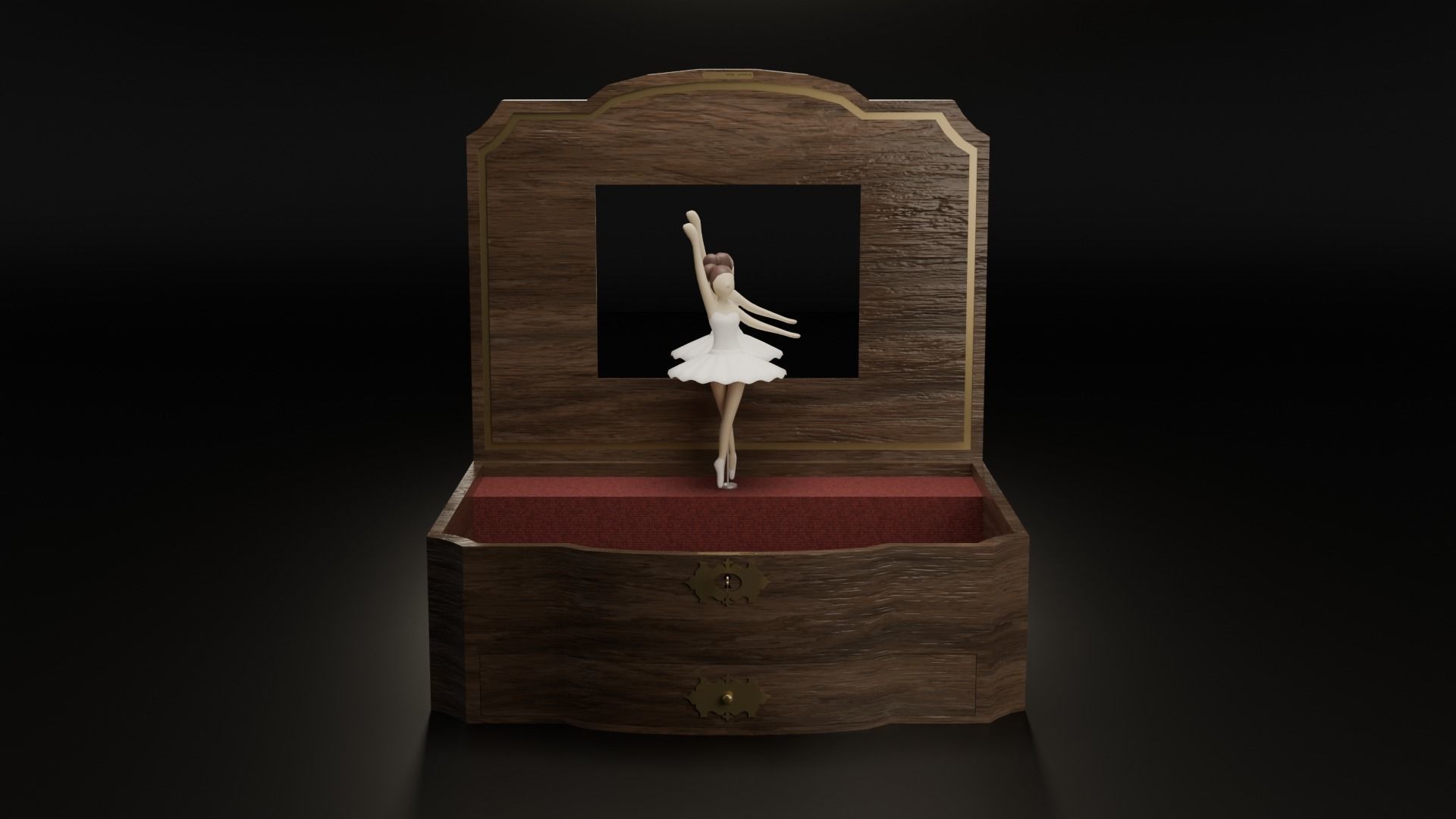 Music box Low-poly 3D model_3