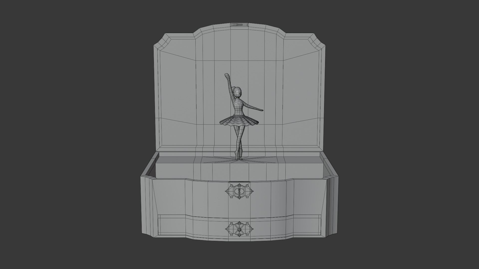 Music box Low-poly 3D model_4