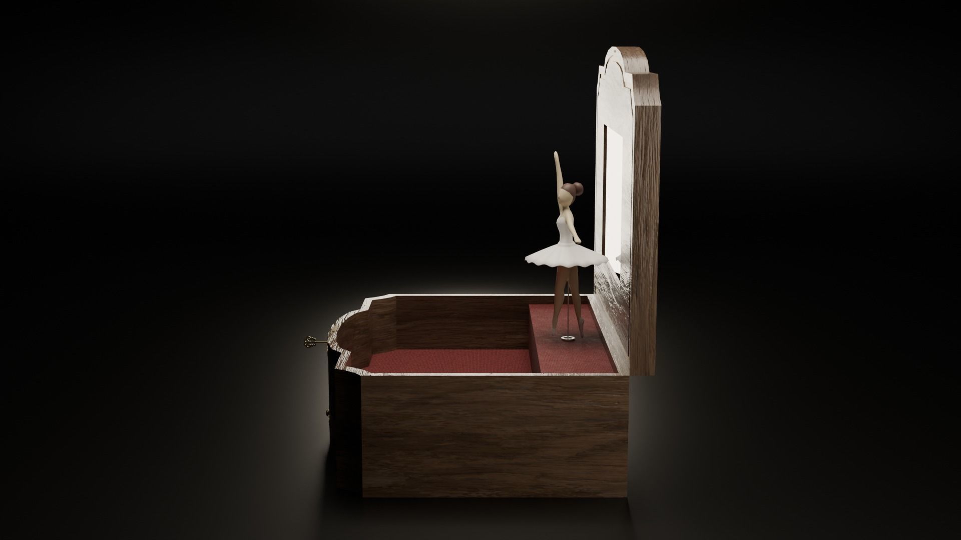 Music box Low-poly 3D model_9