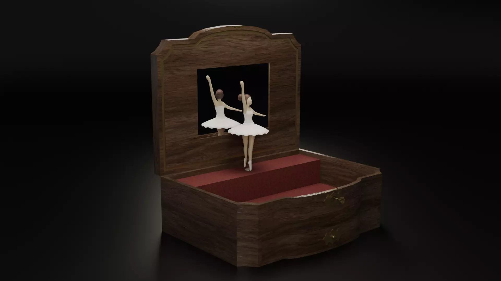 Music box Low-poly 3D model_0