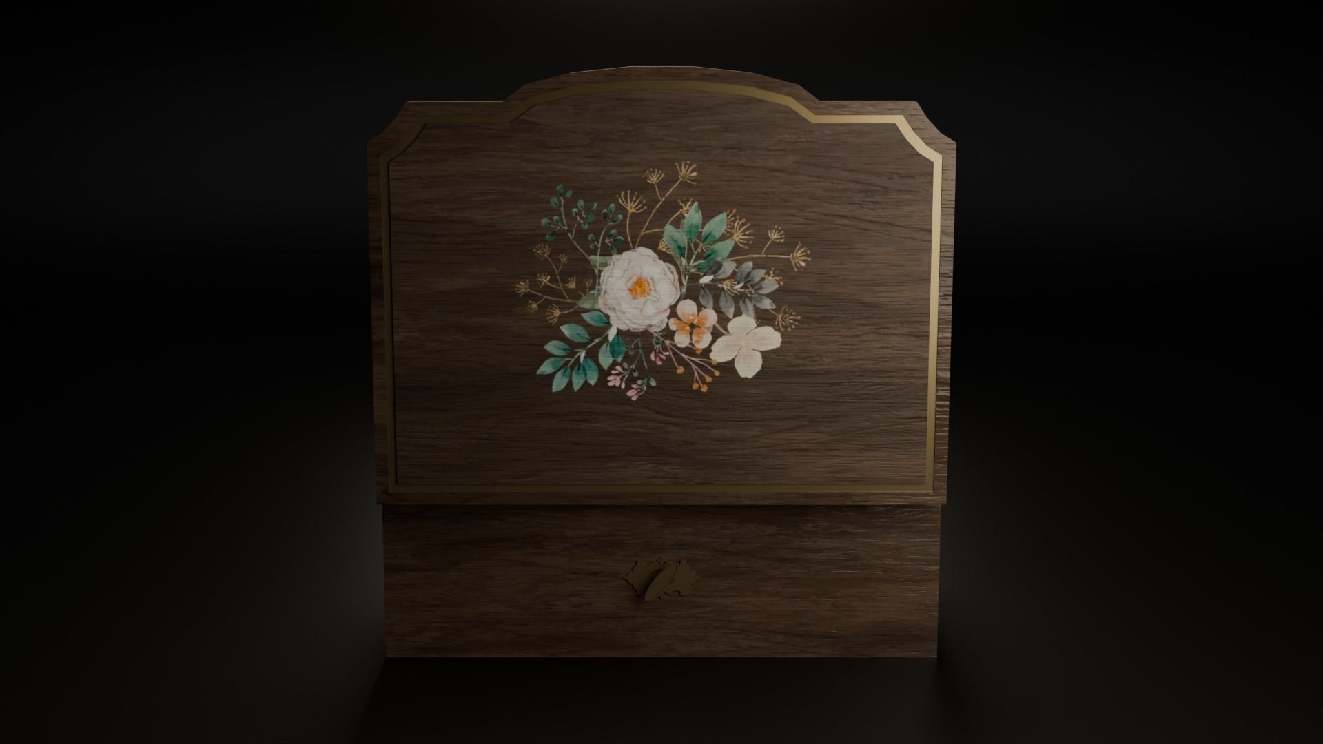 Music box Low-poly 3D model_7