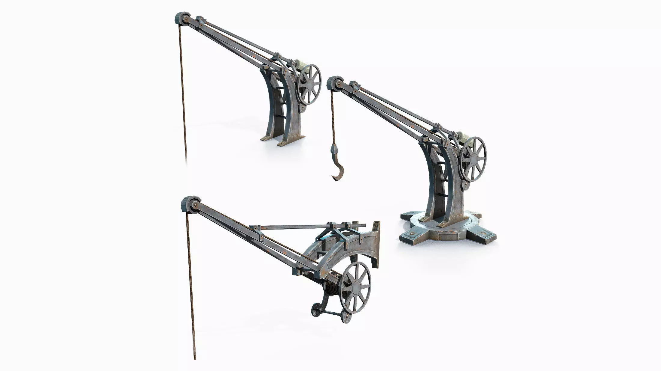 Manual Cranes Game Low-poly Low-poly 3D model_0