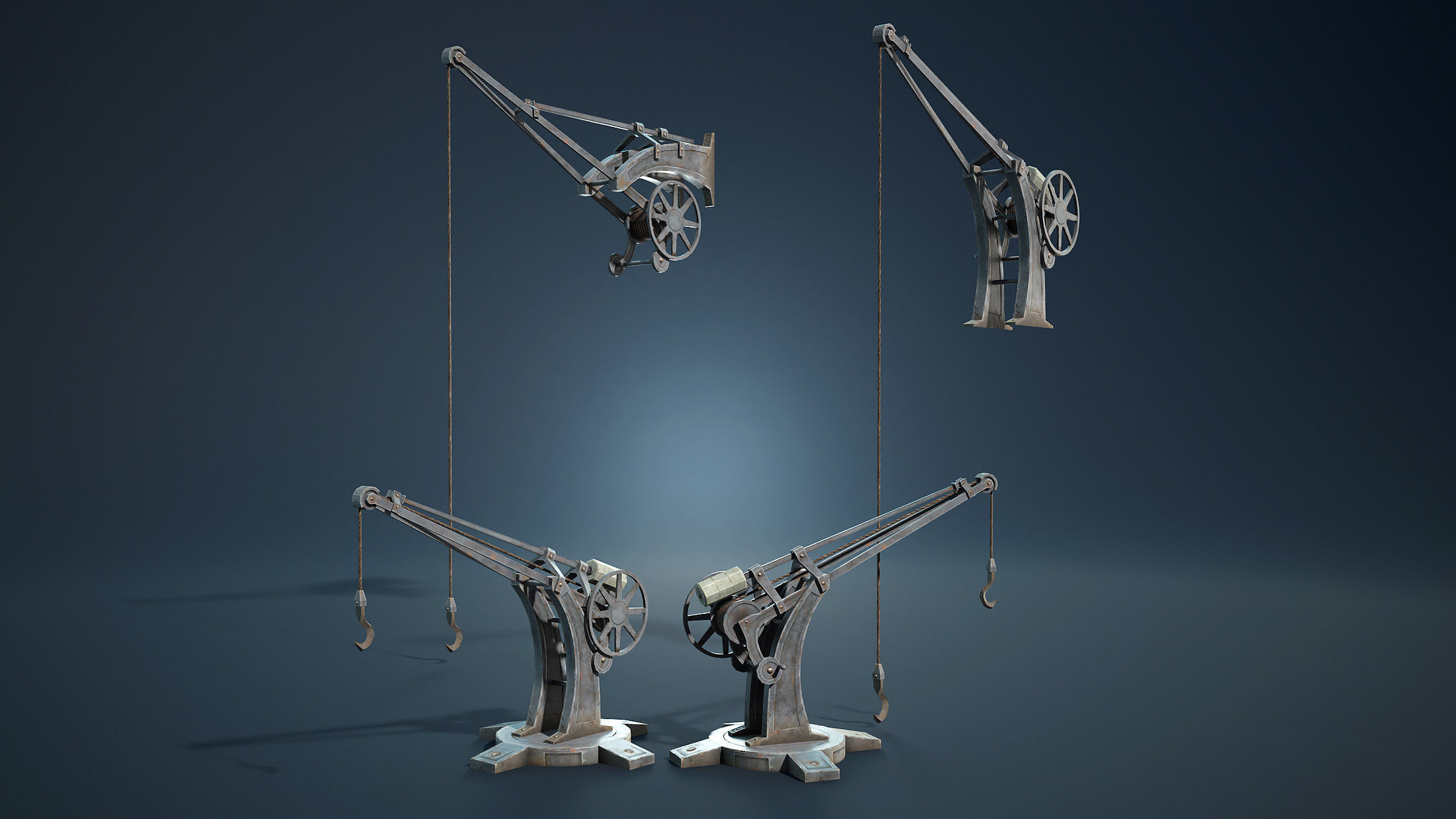 Manual Cranes Game Low-poly Low-poly 3D model_8