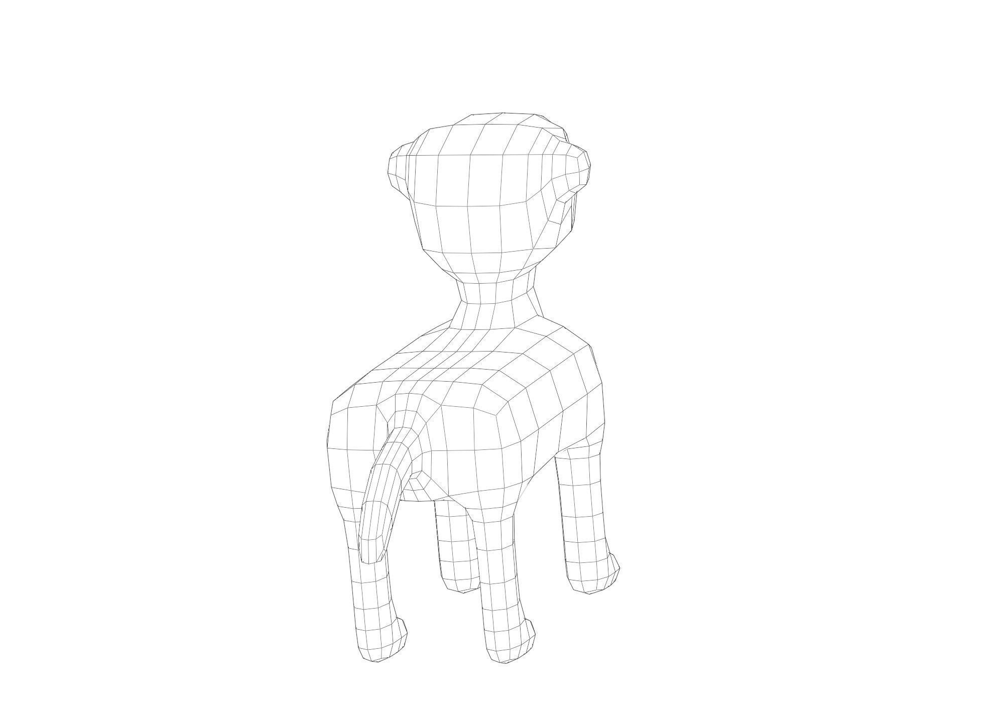 low poly dog Low-poly 3D model_11