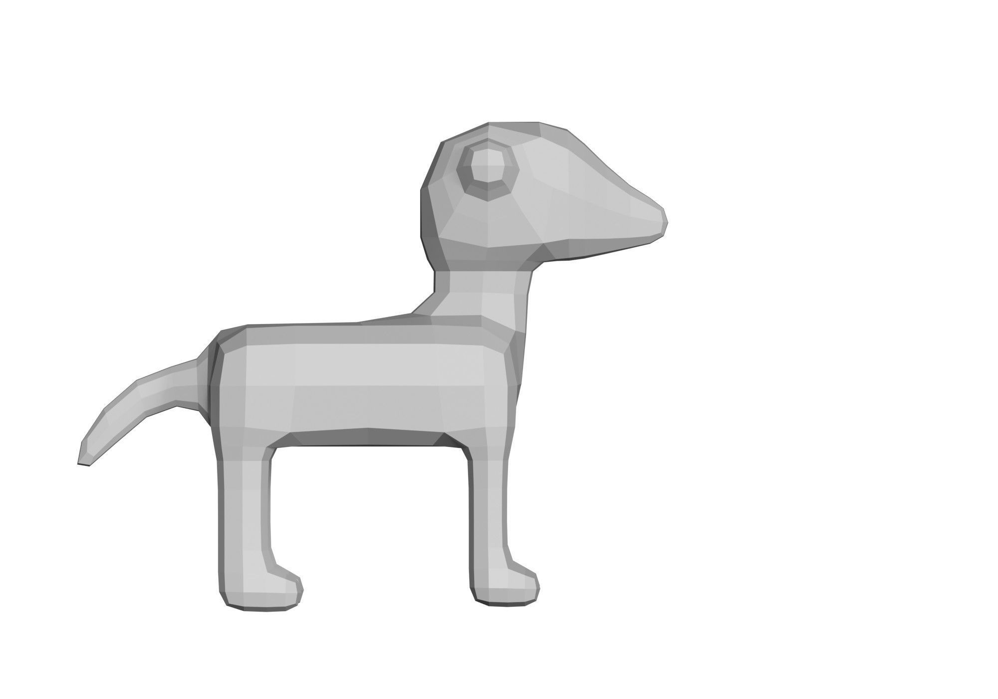 low poly dog Low-poly 3D model_3