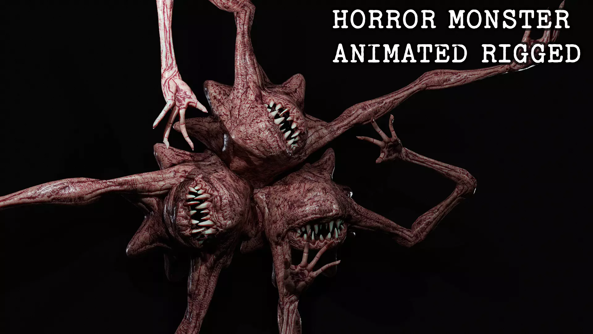 Wall monster Low-poly 3D model_0