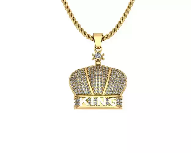  King Of Crown Charm Diamond Pendants