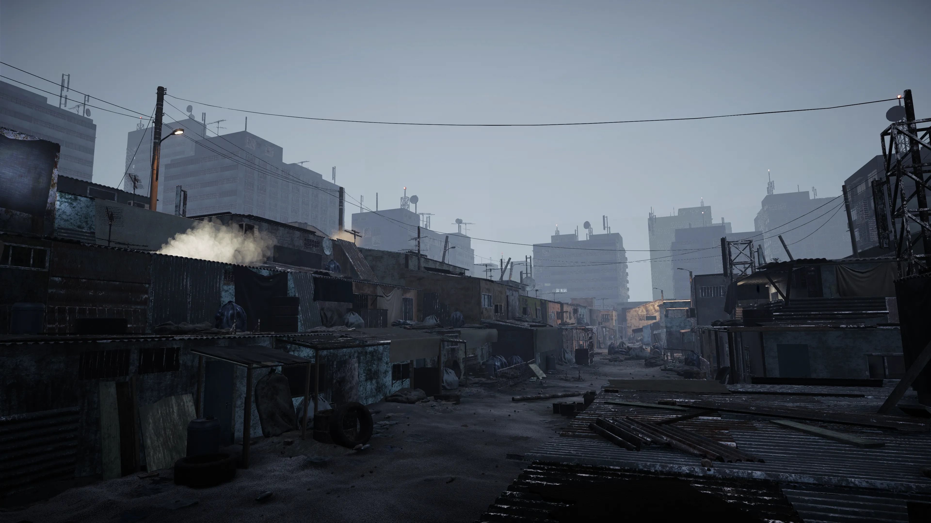 Future Slums Abandoned-Post-ApocalypticDistrict Low-poly 3D model_1