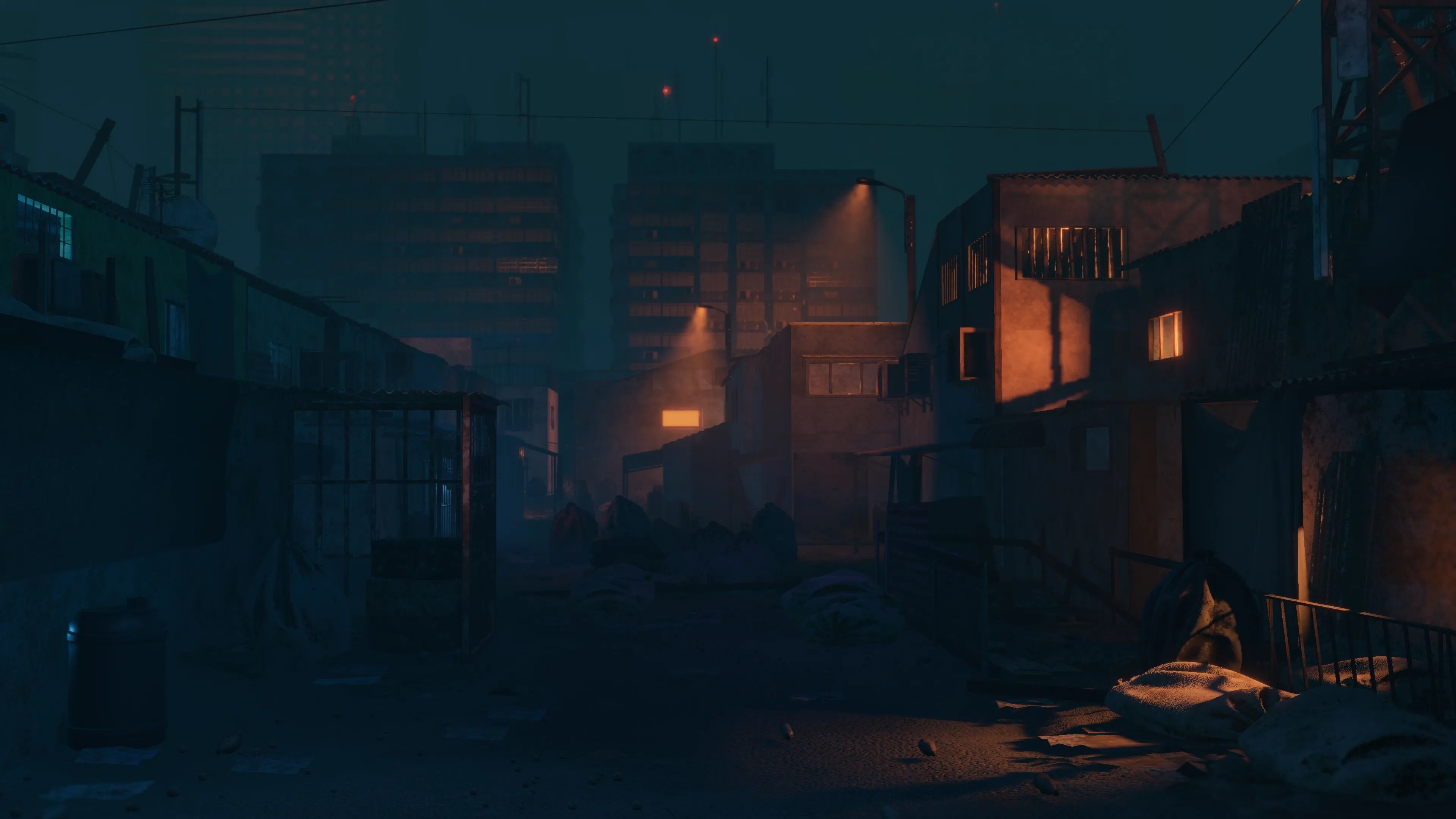 Future Slums Abandoned-Post-ApocalypticDistrict Low-poly 3D model_9