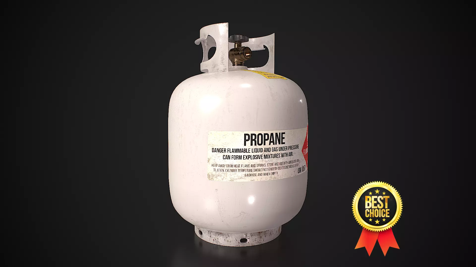 Propane Tank usage dirty white Low-poly 3D model