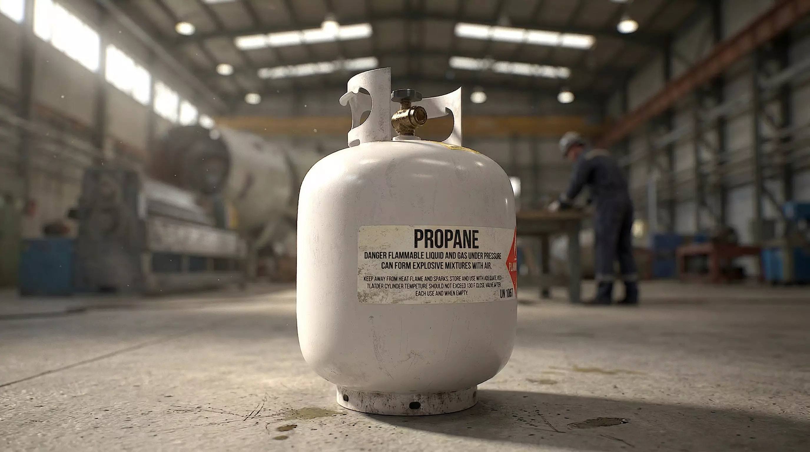 Propane Tank usage dirty white Low-poly 3D model