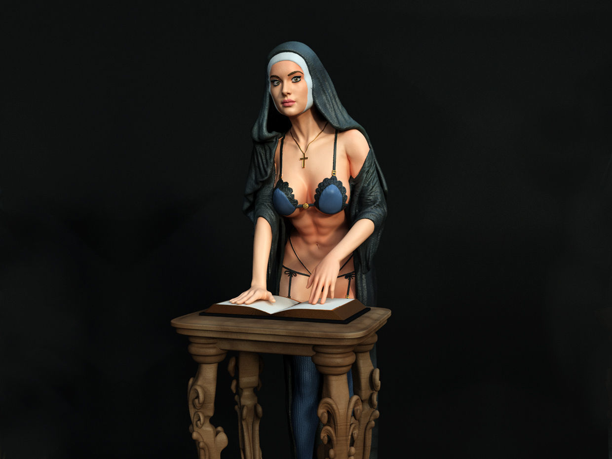 Nun Natalie Portman  3D print model_0