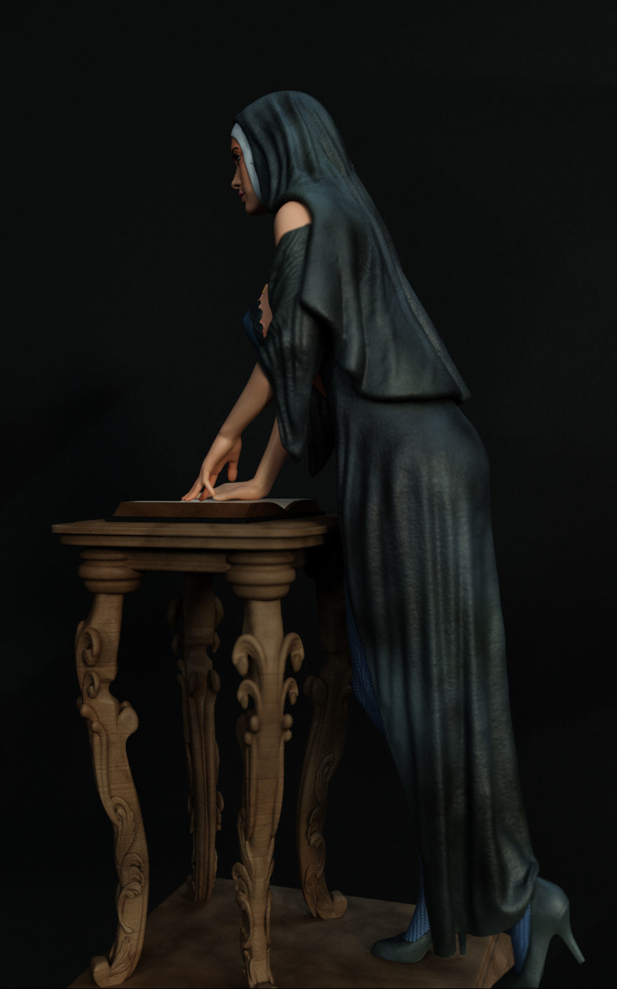 Nun Natalie Portman  3D print model_4