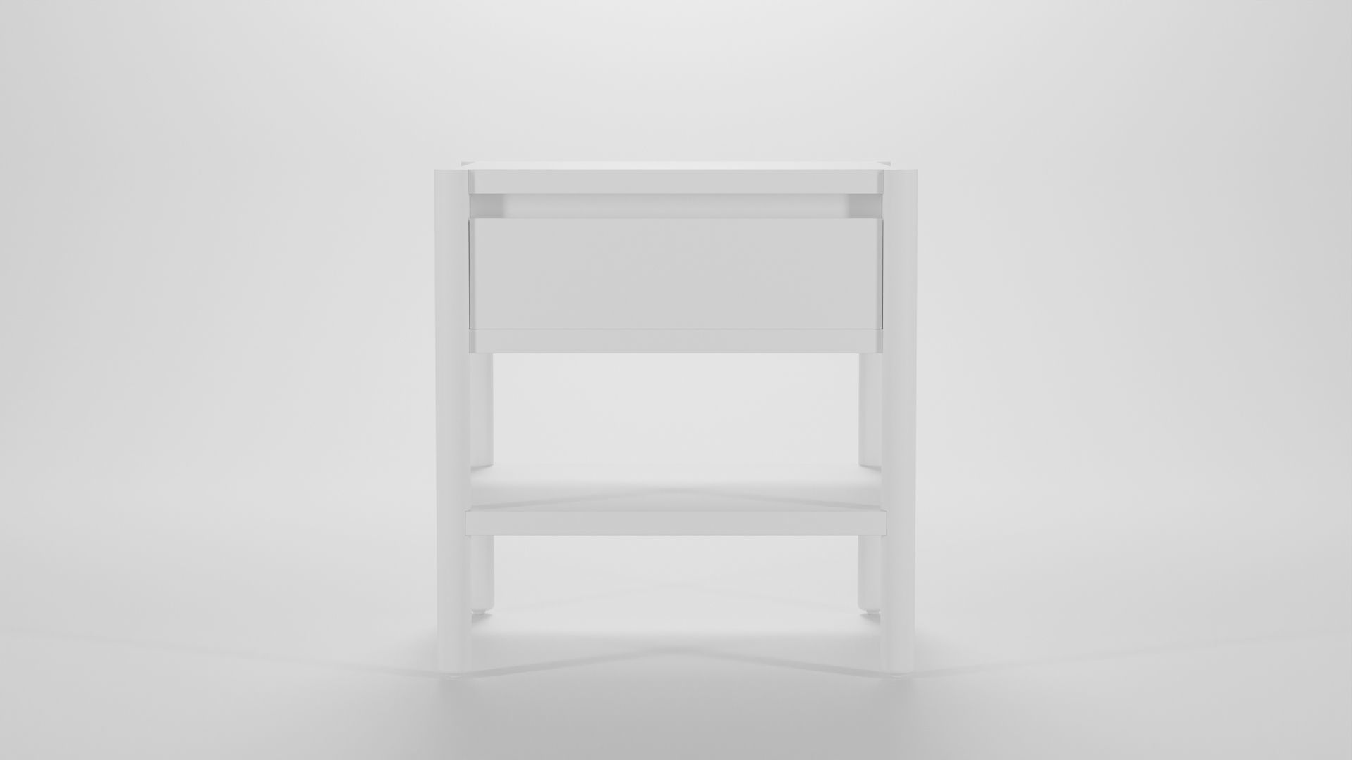 Monarch One Drawer Nightstand Low-poly 3D model_5