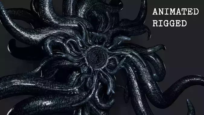 Lovecraftian monster Low-poly 3D model