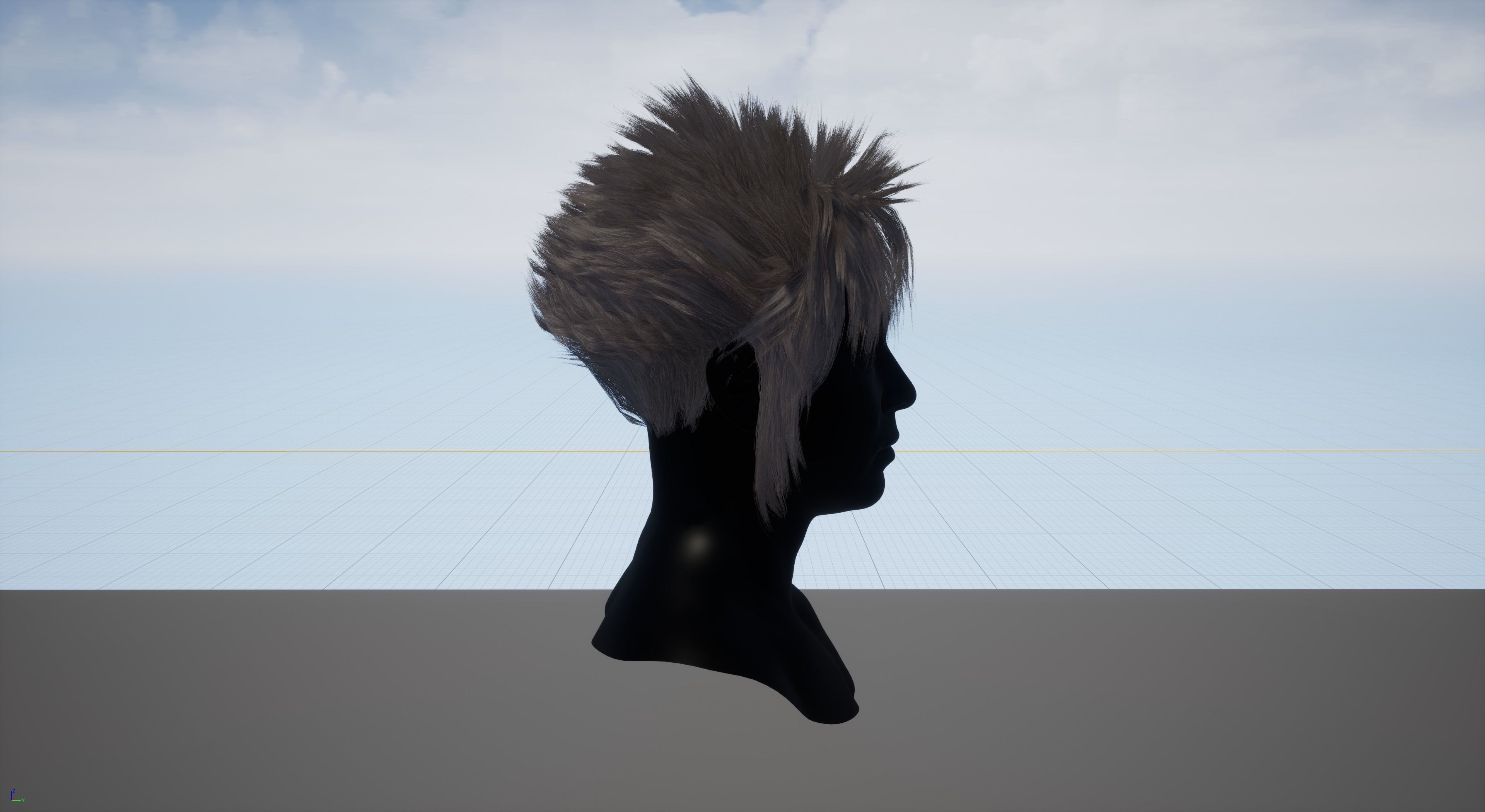 Real time punk hairstyle Low-poly 3D model_3