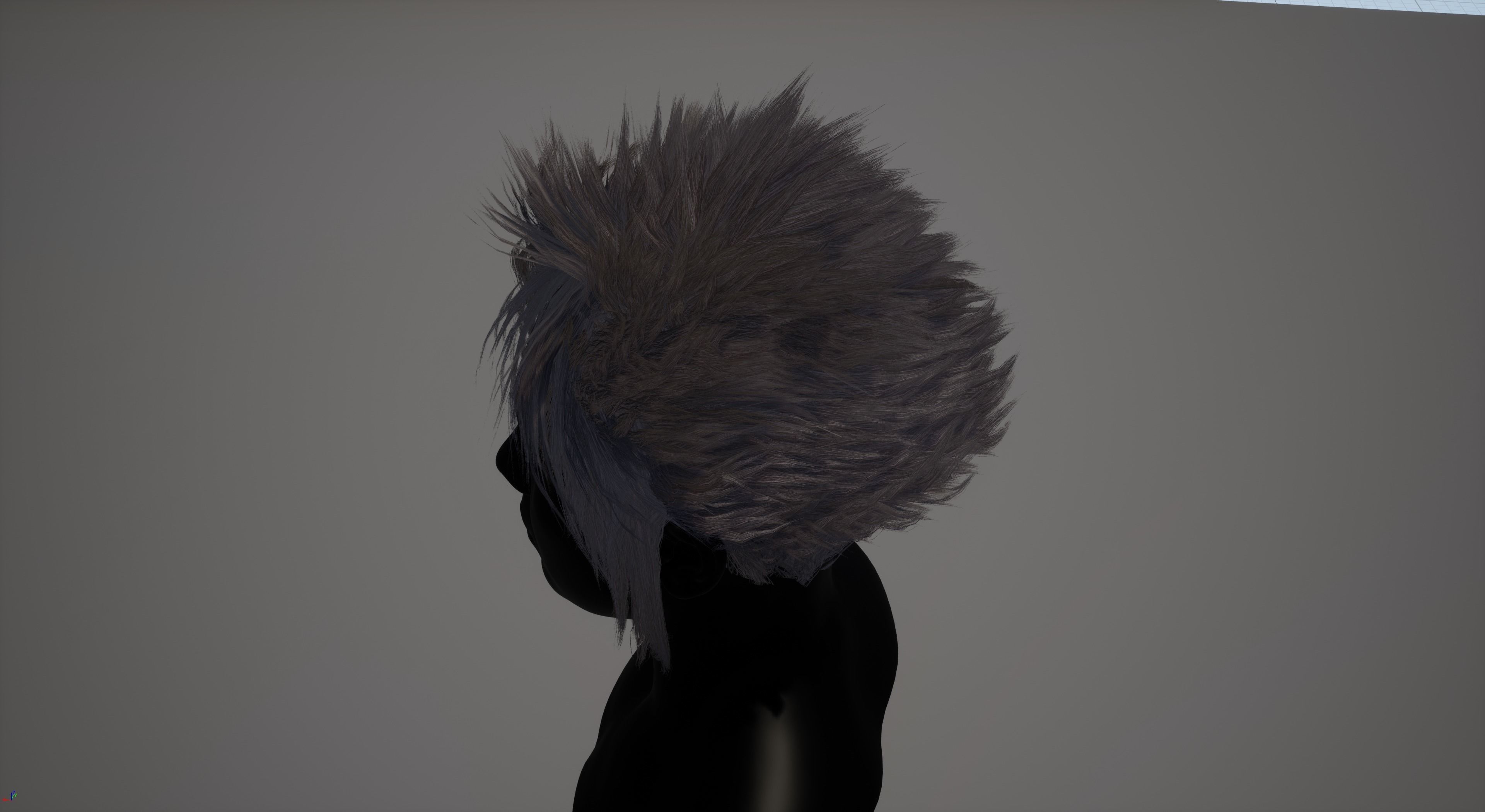 Real time punk hairstyle Low-poly 3D model_5