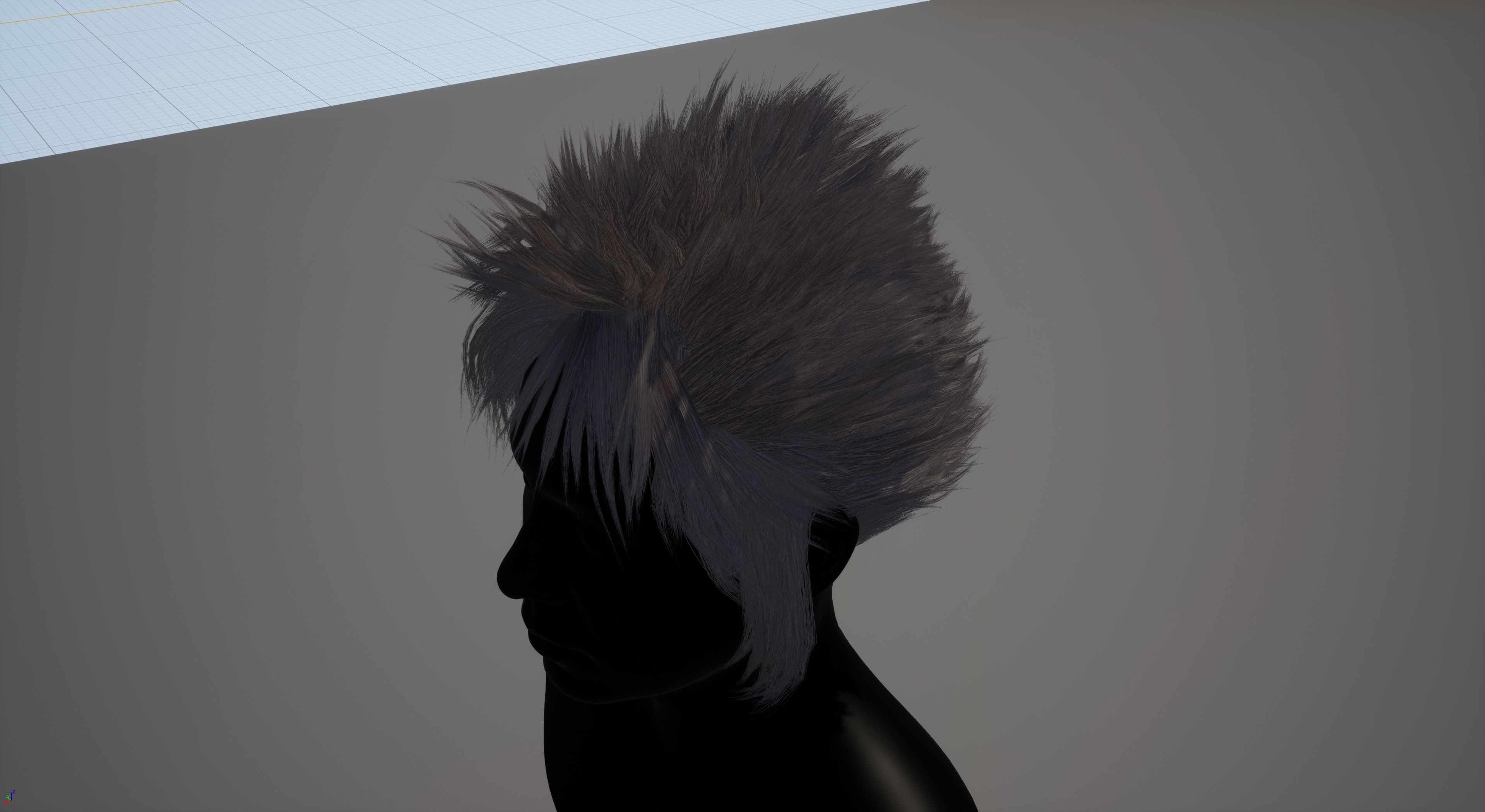 Real time punk hairstyle Low-poly 3D model_6