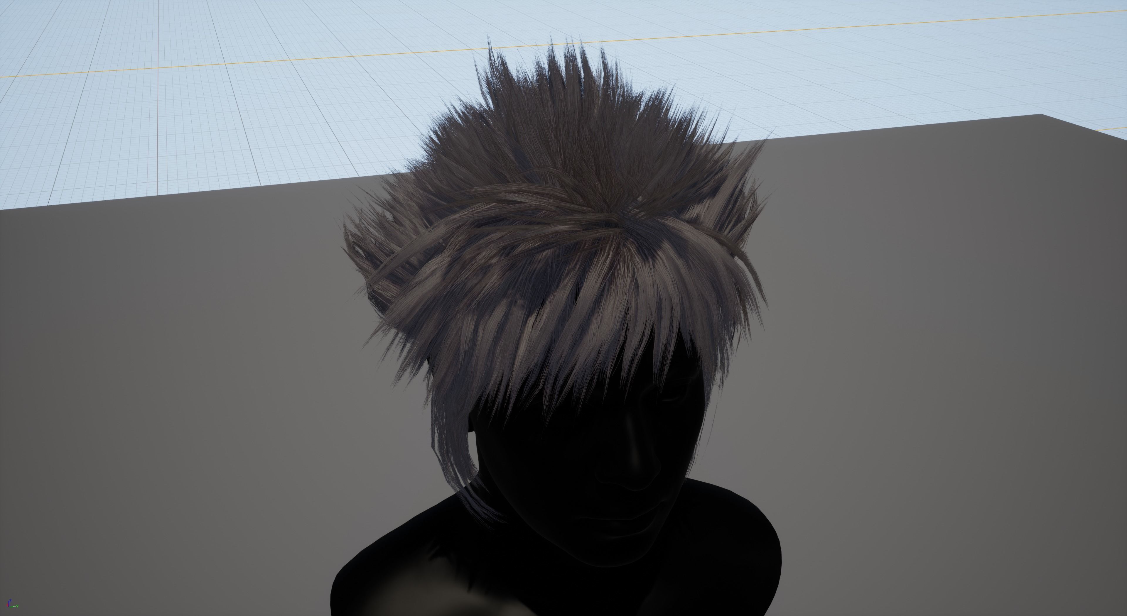 Real time punk hairstyle Low-poly 3D model_8